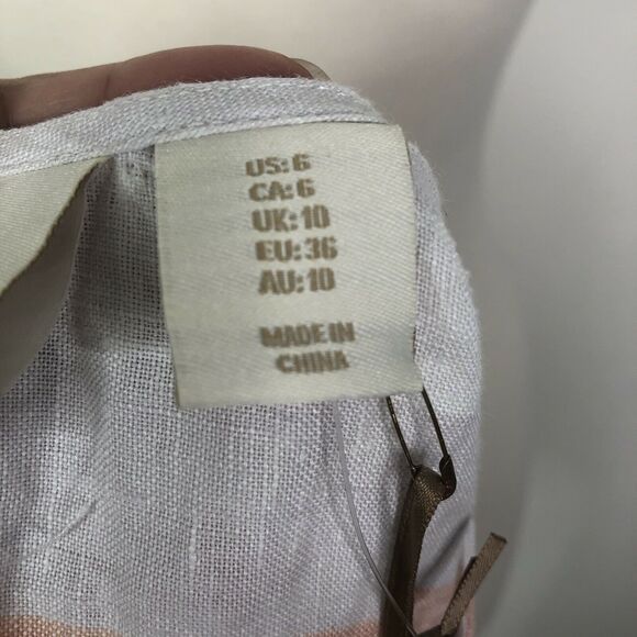 NEW Cynthia Rowley 100% Linen Striped Shift Dress - Picture 6 of 9